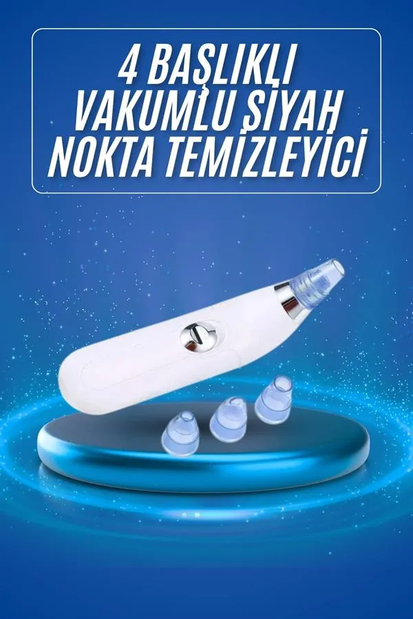 Siyah Nokta Temizleme Cihazı 4 Başlıklı Vakumlu Pilli Ölü Deri Arındırma