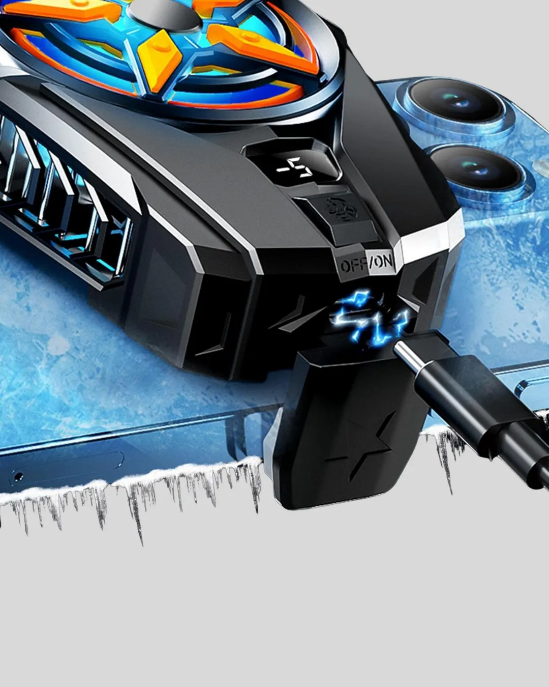 Dijital Göstergeli Evrensel Telefon Soğutma Fanı