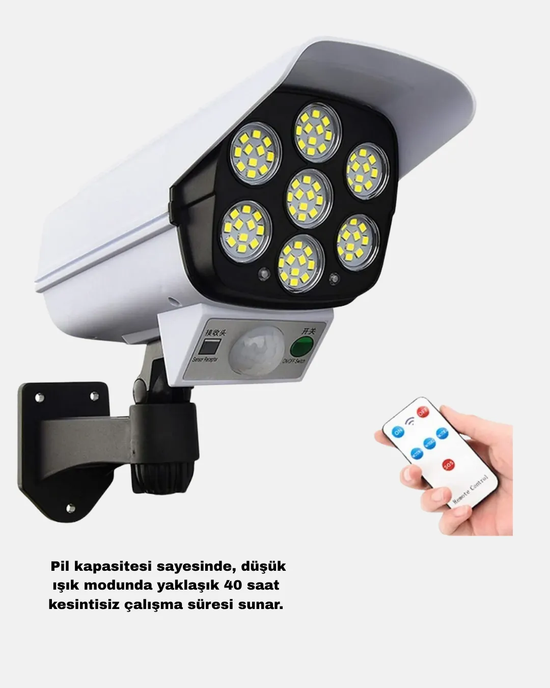Solar Bahçe Aydınlatması Su Geçirmez IP66 PIR Sensörlü Uzun Çalışma Süreli