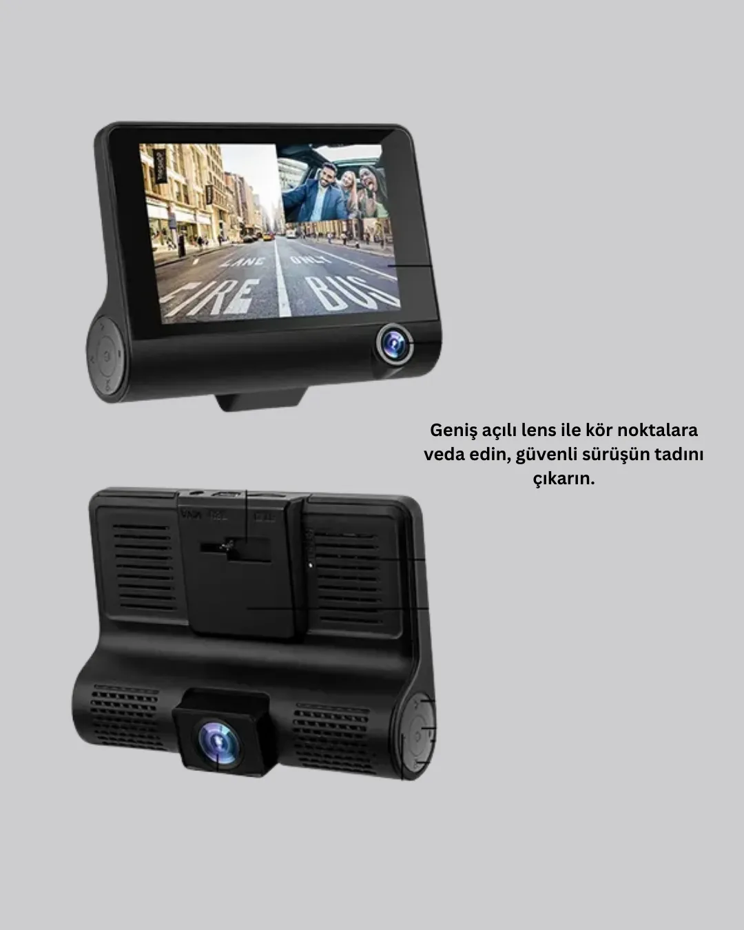 170° Geniş Açılı Araç Kamerası – 4.0” IPS Ekranlı Full HD DVR