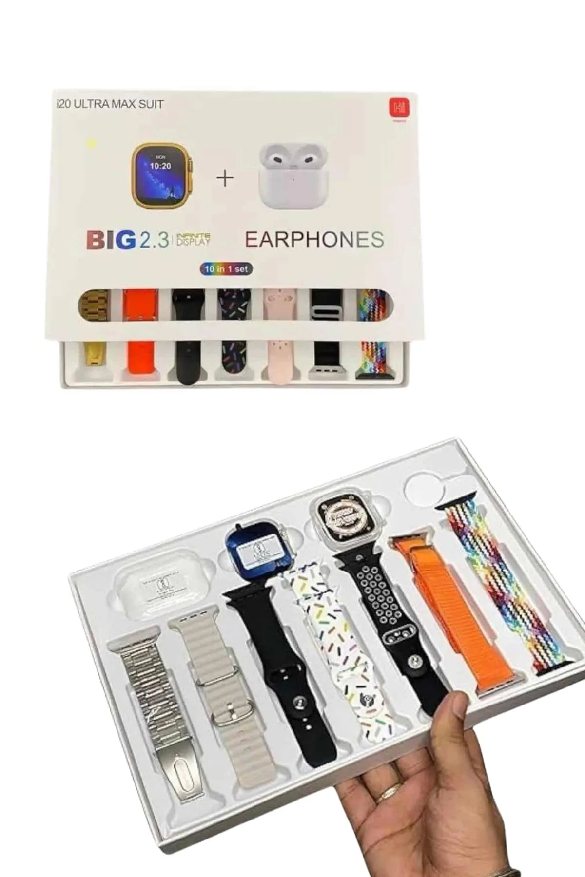 Akıllı Saat ve Air Pro Kulaklık 7 Kordonlu Çok Fonksiyonlu İkili Set