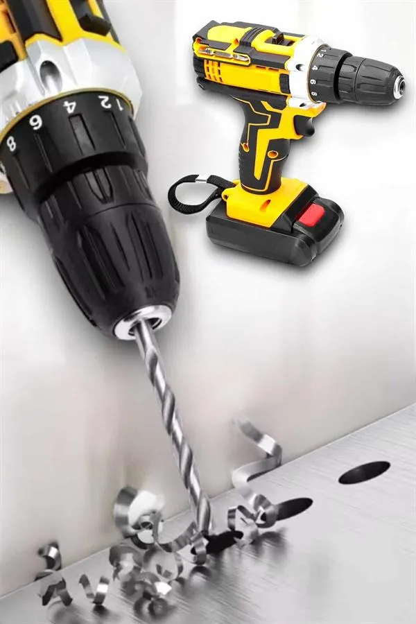 Metal Dişli 24W Akülü Matkap -Çift Bataryalı ve LED Çalışma Işığı ile Tam Set