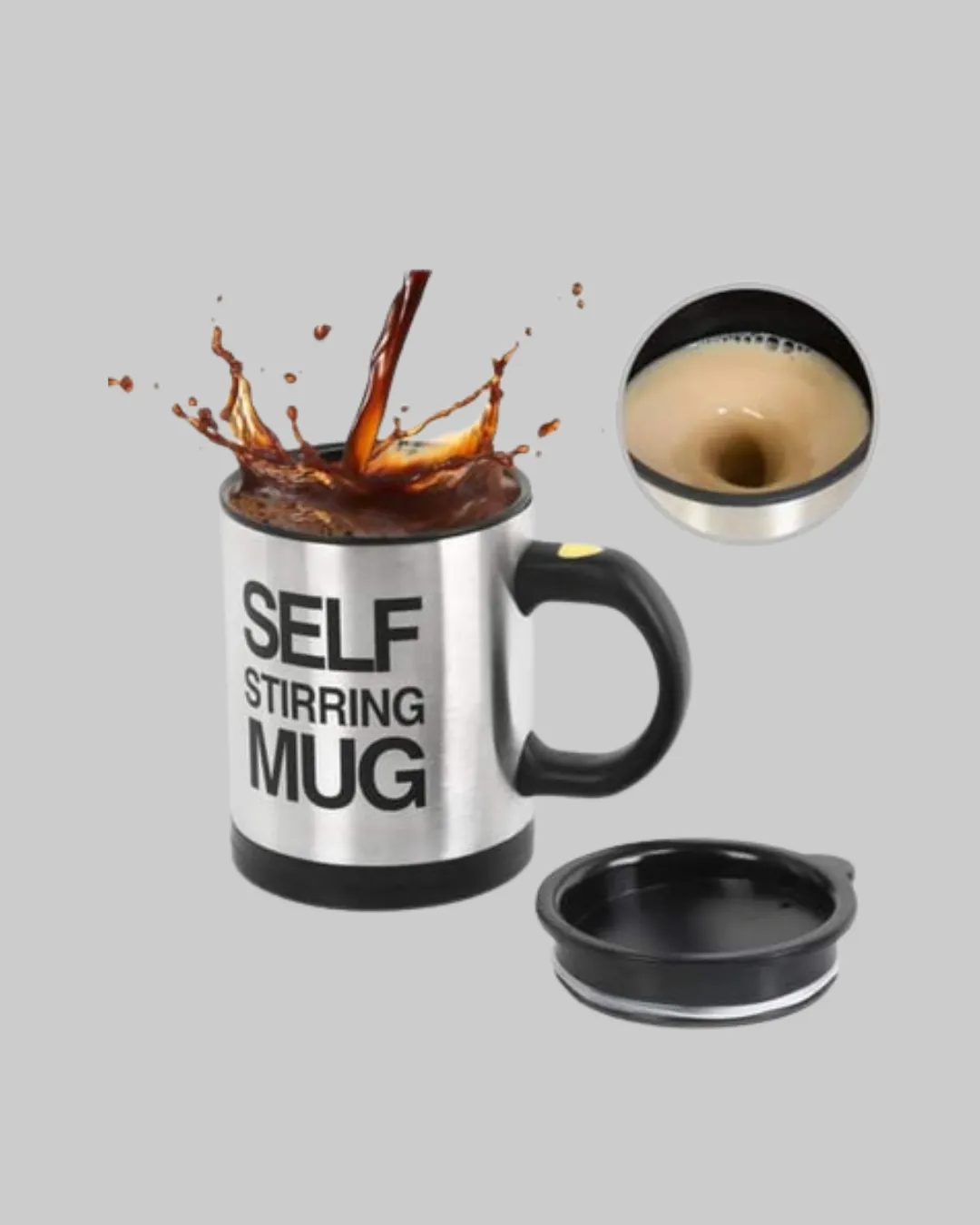 Otomatik Karıştıran Akıllı Kupa – Paslanmaz Çelik, Isı Korumalı