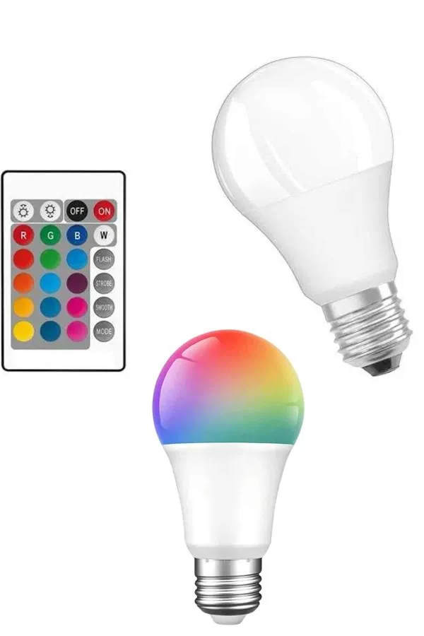Akıllı RGB Led Ampul Led Uzaktan Kumandalı Renk Değiştiren Ampul