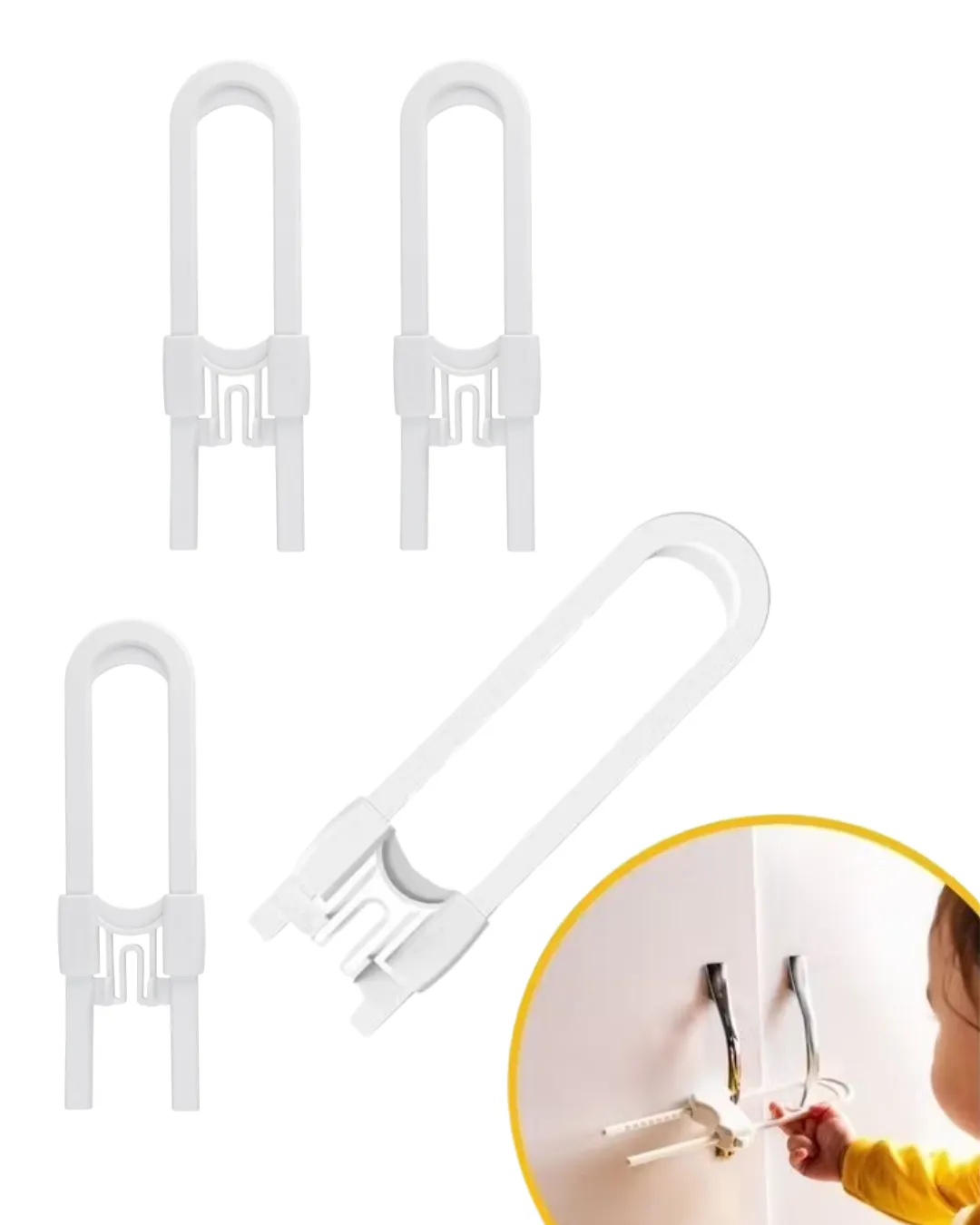 4 Adet Çocuk Güvenlik Dolap Kilidi Dayanıklı ve Uzun Ömürlü Tasarım