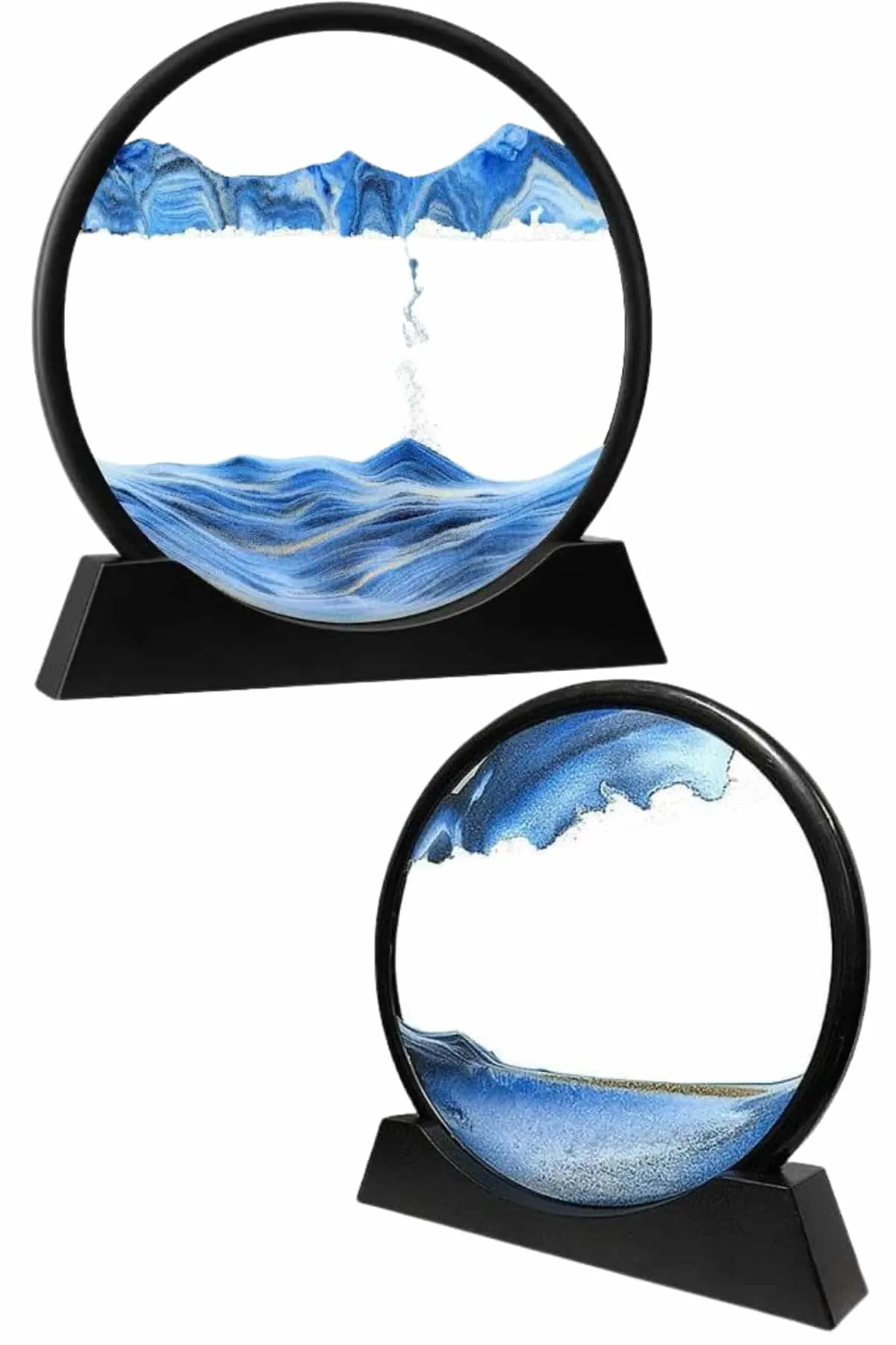 3D LED Işıklı Kum Saati Gece Lambası Hareketli Sulu Kum Saati Orta Boy