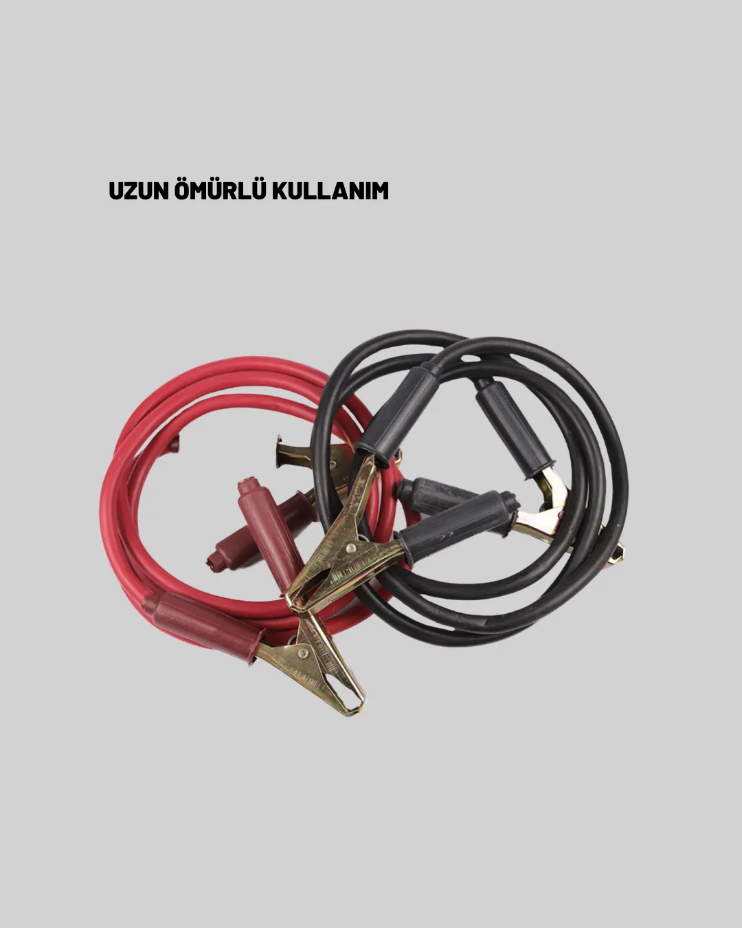 Akü Takviye Kablosu 1200A İzoleli Büyük Maşalı 2m Dayanıklı