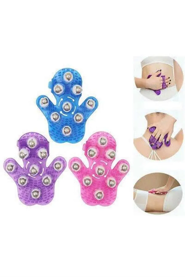 9 Bilyeli El Şeklinde Omuz Bacak Masaj Aleti Masaj Eldiveni Giyilebilir Plastik Vücut Sıkılaştırıcı