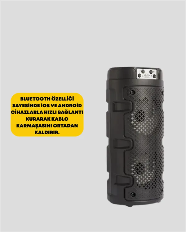 Kompakt Tasarım, Yüksek Ses Performansı – Çoklu Giriş Seçenekli Kablosuz Hoparlör (Bluetooth, USB, SD Kart, AUX)