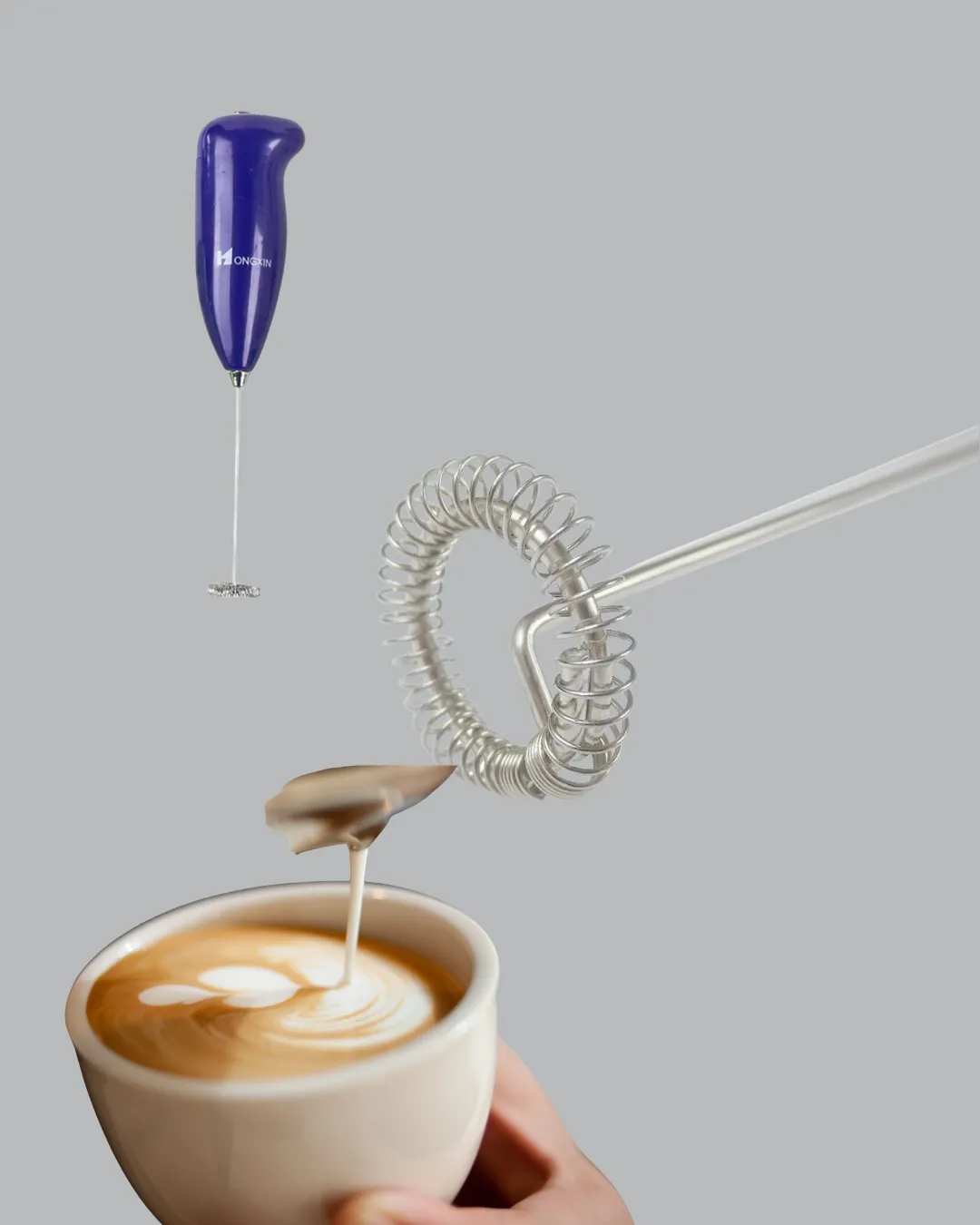 Mini Pilli Portatif Karıştırıcı – Cappuccino, Latte, Frappe ve Kahve Köpürtücü