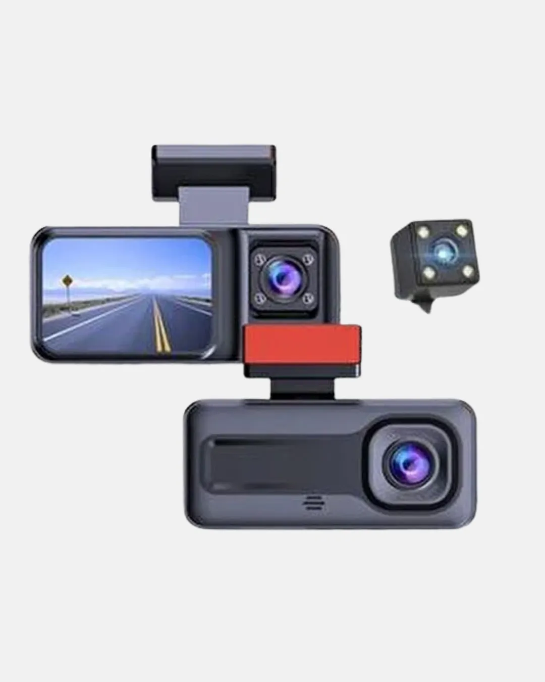 Üç Kameralı Dash Cam 170° Geniş Açılı Full HD Gece Görüşlü