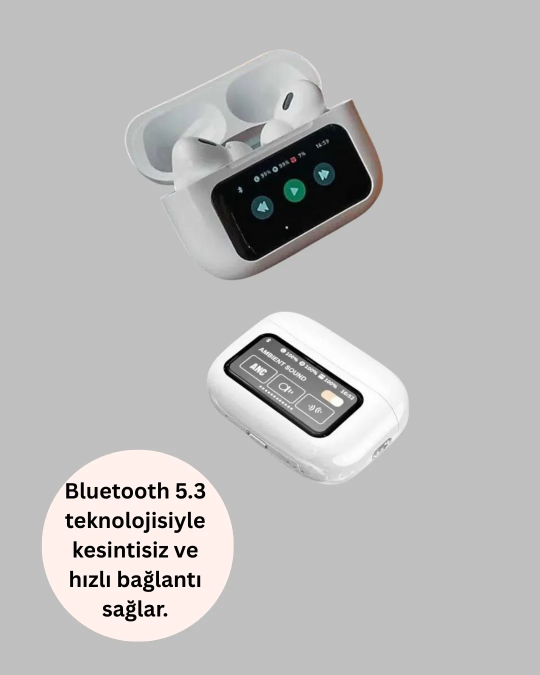 Yüksek Bass ve Güçlü Ses Özellikli Akıllı Bluetooth Kulaklık Dokunmatik Kontrol