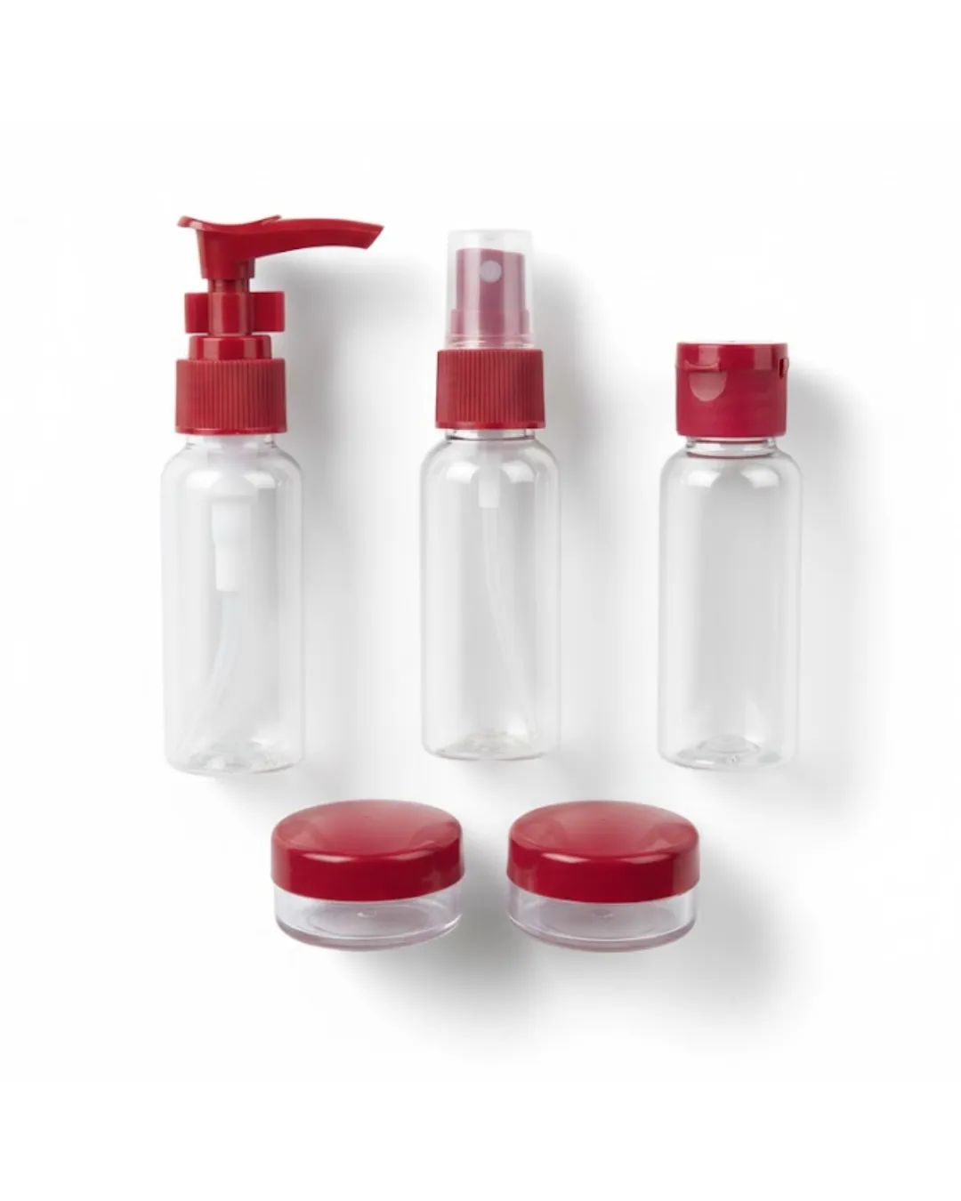 5’li Seyahat Boy Kozmetik Şişe Seti 30 ml Çantalı Organizer