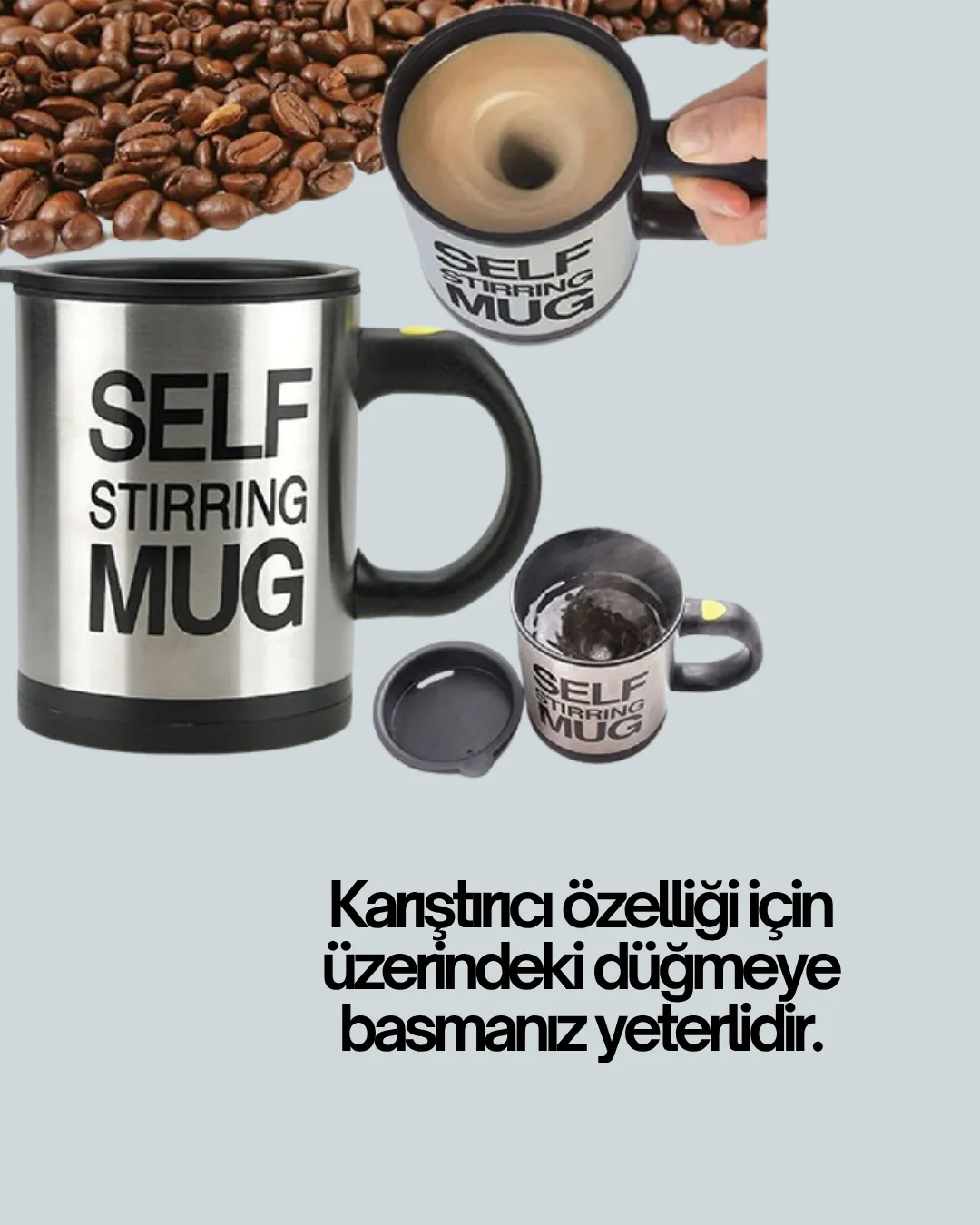 Çift Katmanlı Termos Özellikli Karıştırma Motorlu Kupa