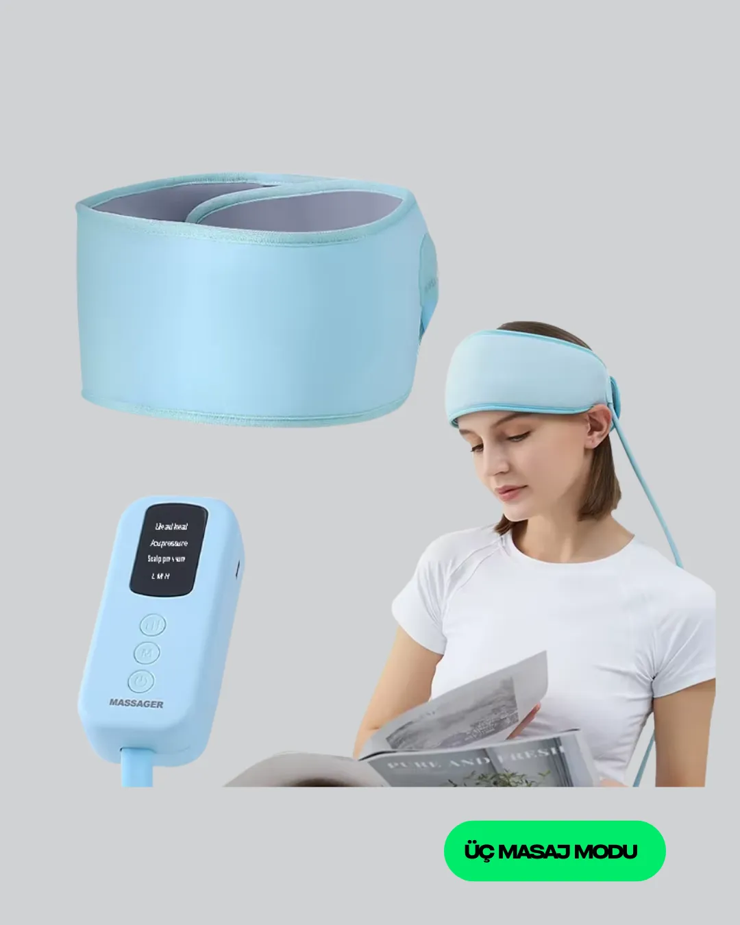 Evde Spa Etkisi Sunan Isıtmalı Baş Masaj Cihazı