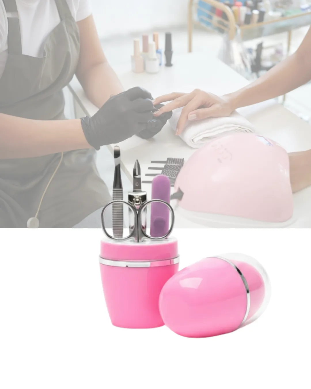 Tırnak Bakım Manikür Pedikür Seti 4 Parça Pembe Pratik Günlük Kullanım