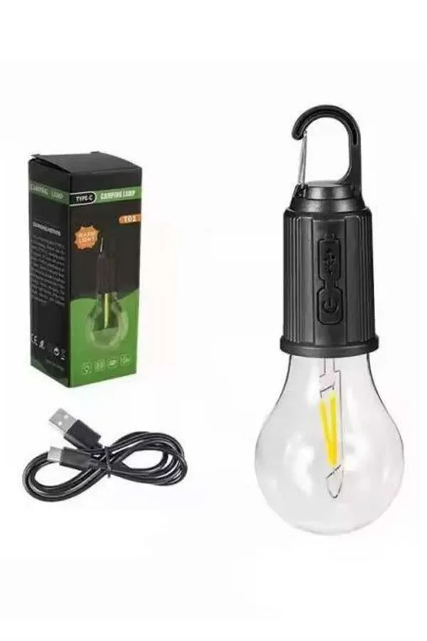 Askılı Kırılmaz Led Işık Kamp Bahçe Lambası Taşınabilir Led Ampul Şarjlı