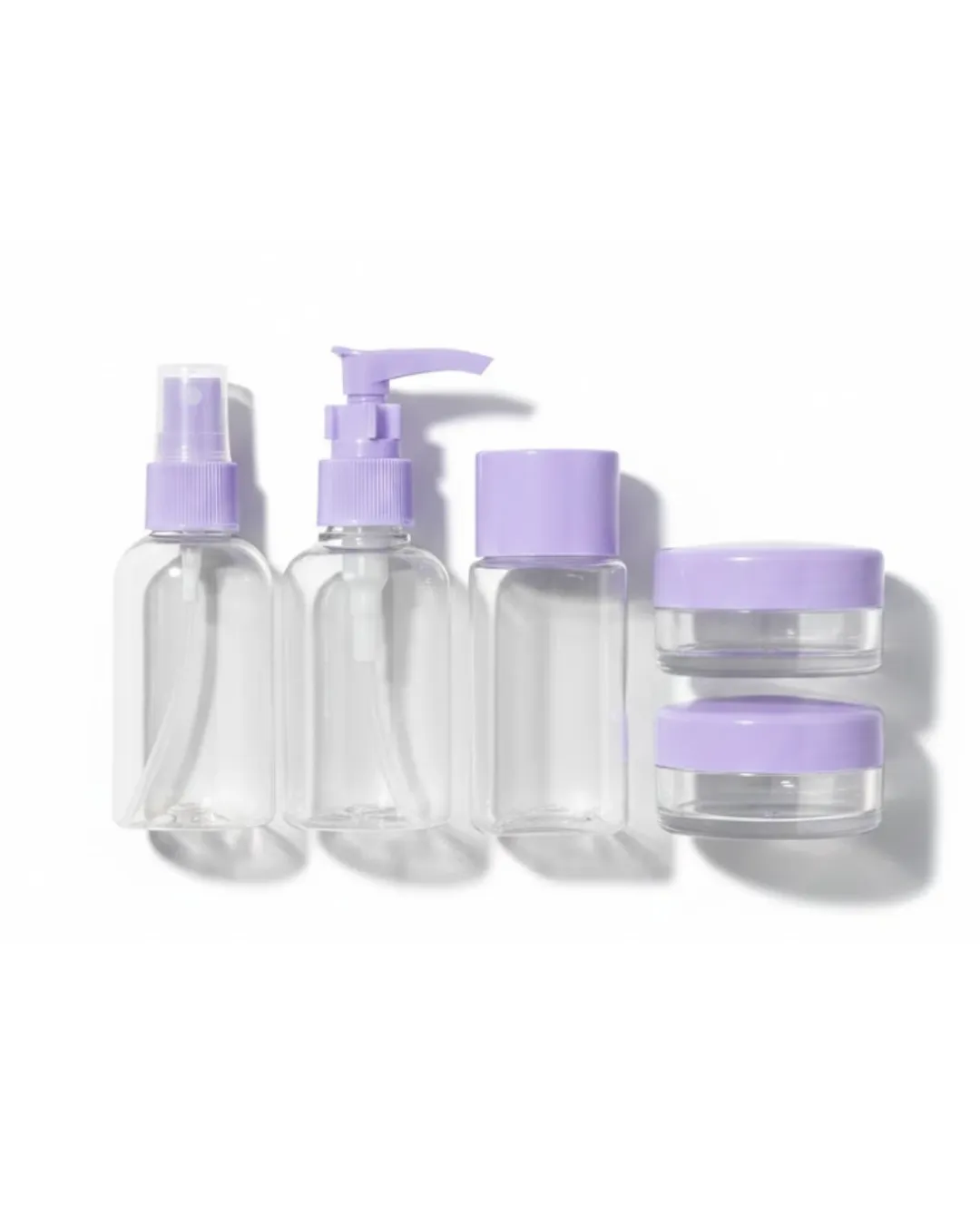 5 Parça Şeffaf Seyahat Kozmetik Seti 30 ml