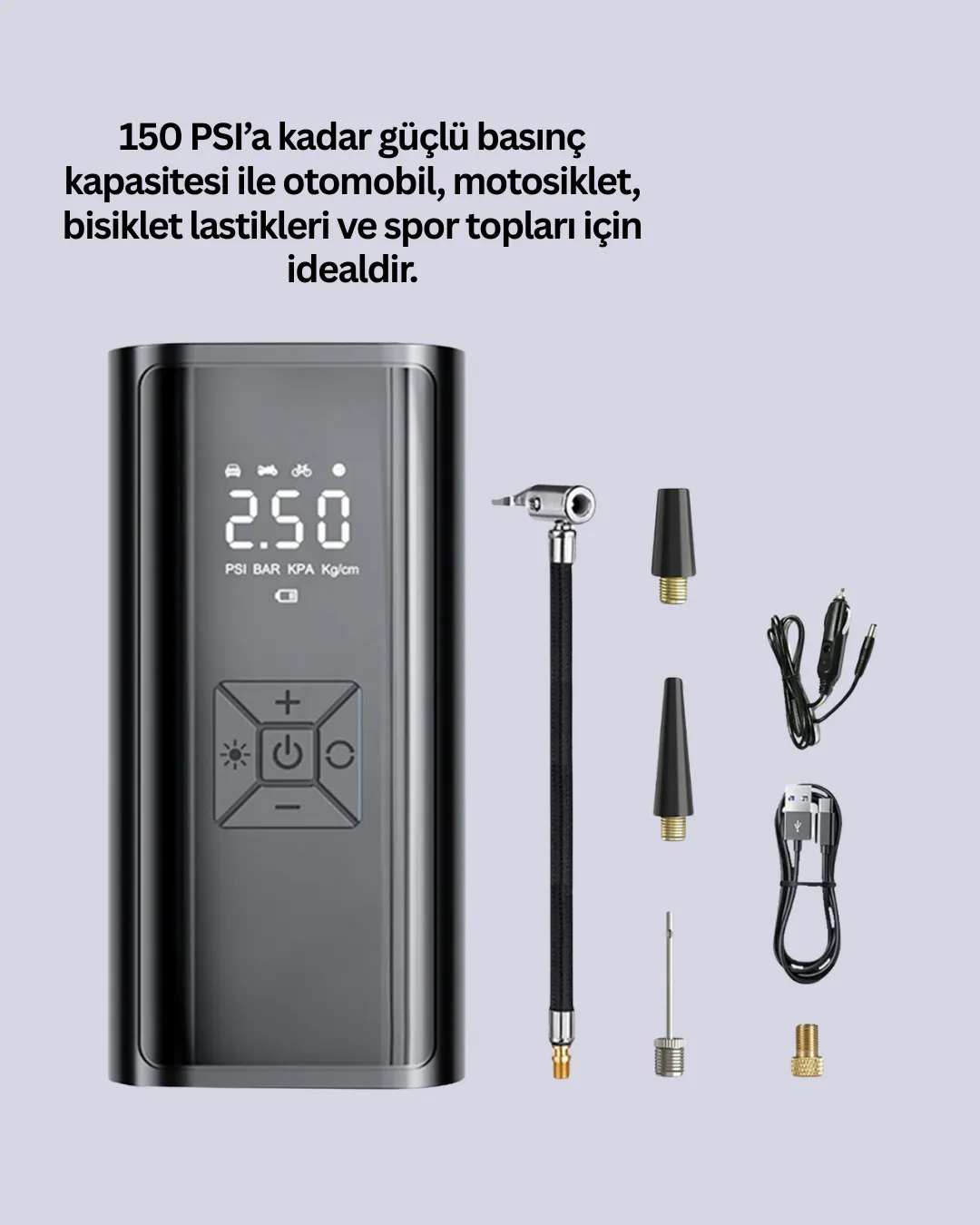 Kablosuz Kullanımlı Dijital Kontrollü Taşınabilir Şişirme Cihazı