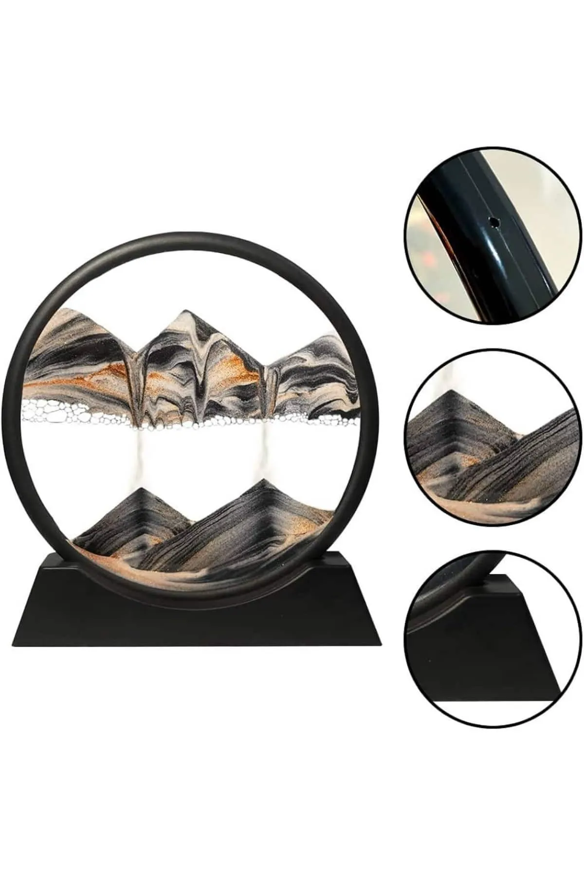 3D Led Işıklı Kum Saati Gece Lambası Hareketli Sulu Kum Saati Dekoratif