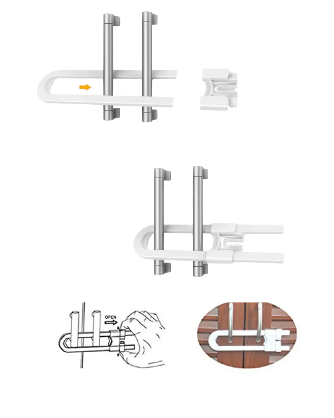 4 Adet Dolap ve Kapak Emniyet Kilidi Evde Güvenli Kullanım İçin