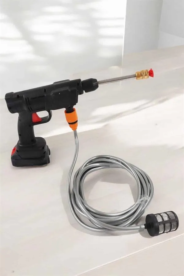 Şarjlı Oto Yıkama Tabancası Su Basınçlı Hazneli Bataryalı