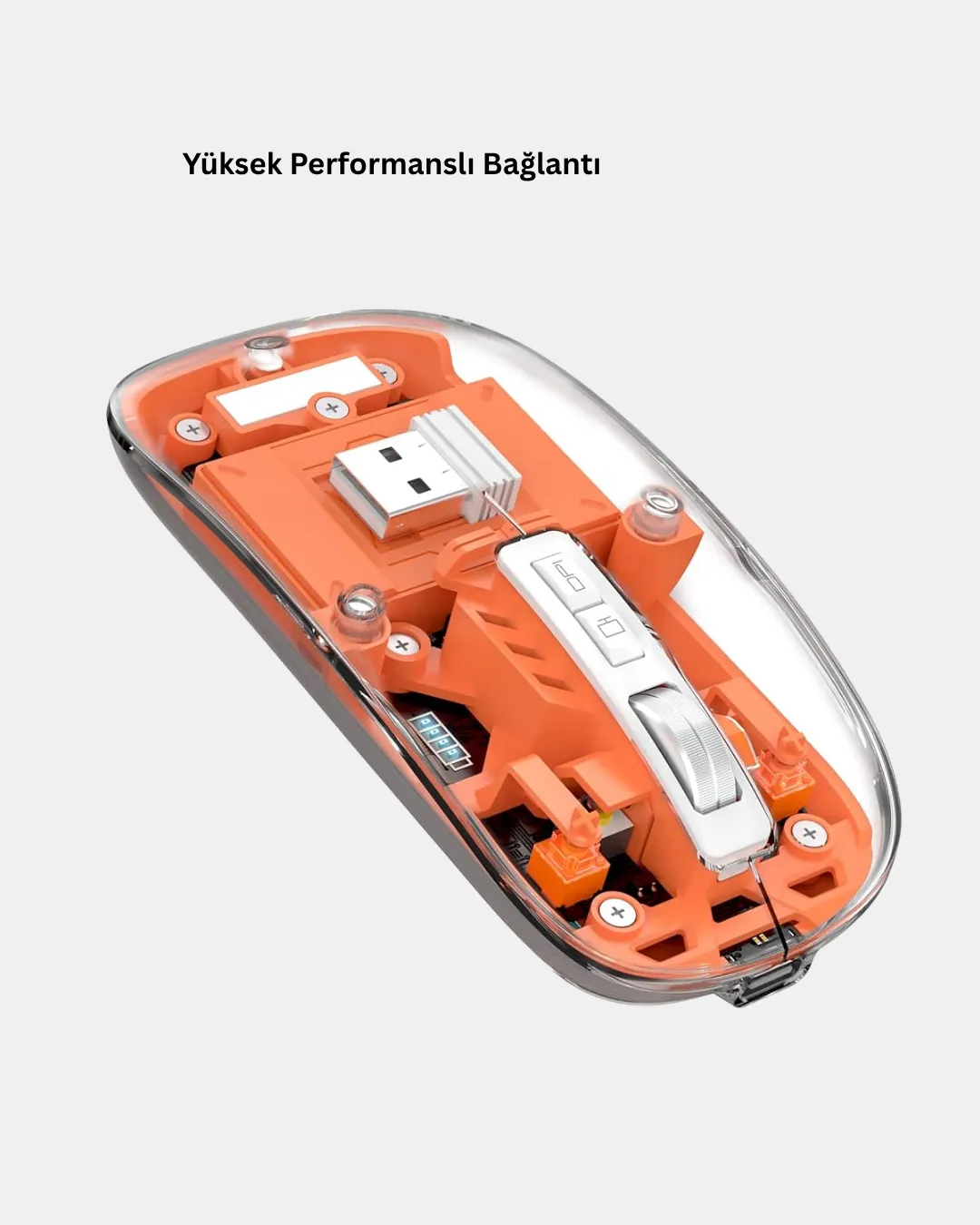 Çift Modlu Kablosuz Bluetooth 5.0 + 2.4GHz Mouse – 3 Cihaz Bağlantılı, Hızlı Geçiş Düğmeli