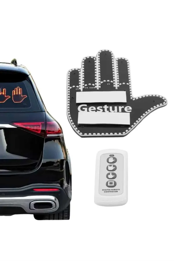 El Orta Parmak Led Kumandalı Araç İçi Reflektör Arka Cam El Simgesi