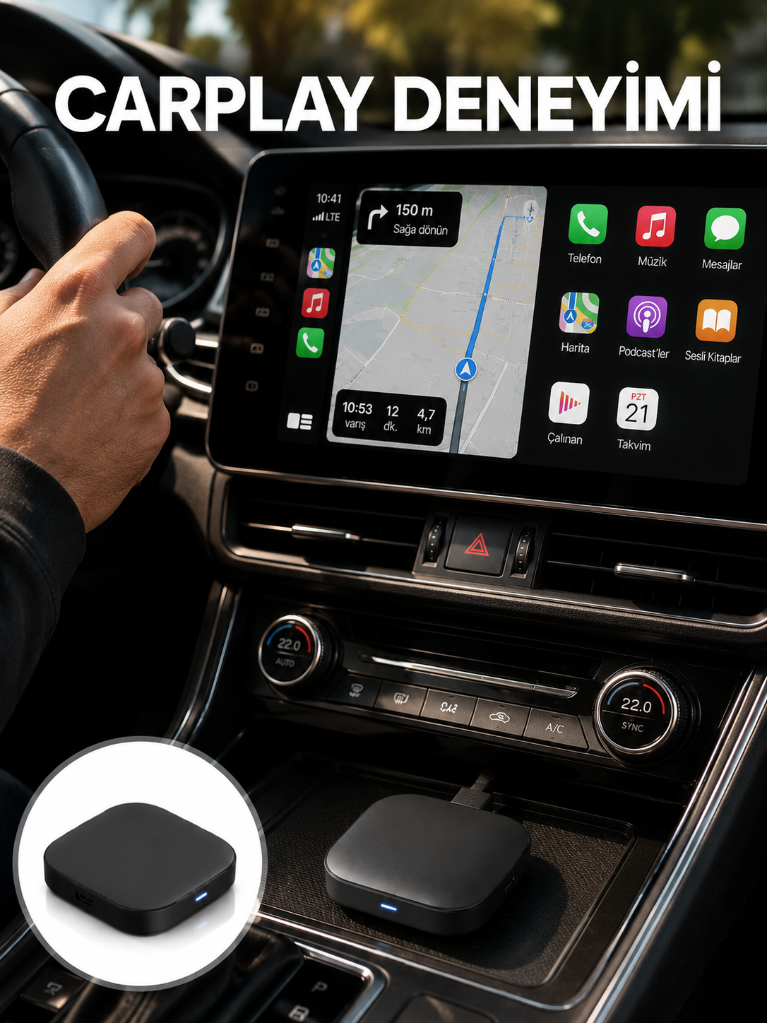 Çift Bant WiFi Android Auto Kablosuz Bağlantı Cihazı
