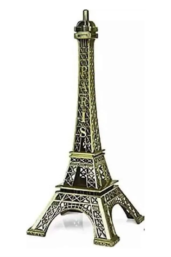 Eyfel Kulesi Tasarımlı Kum Saati Kristalleştirilmiş Kum Saati Dekoratif Ahşap Görünümlü