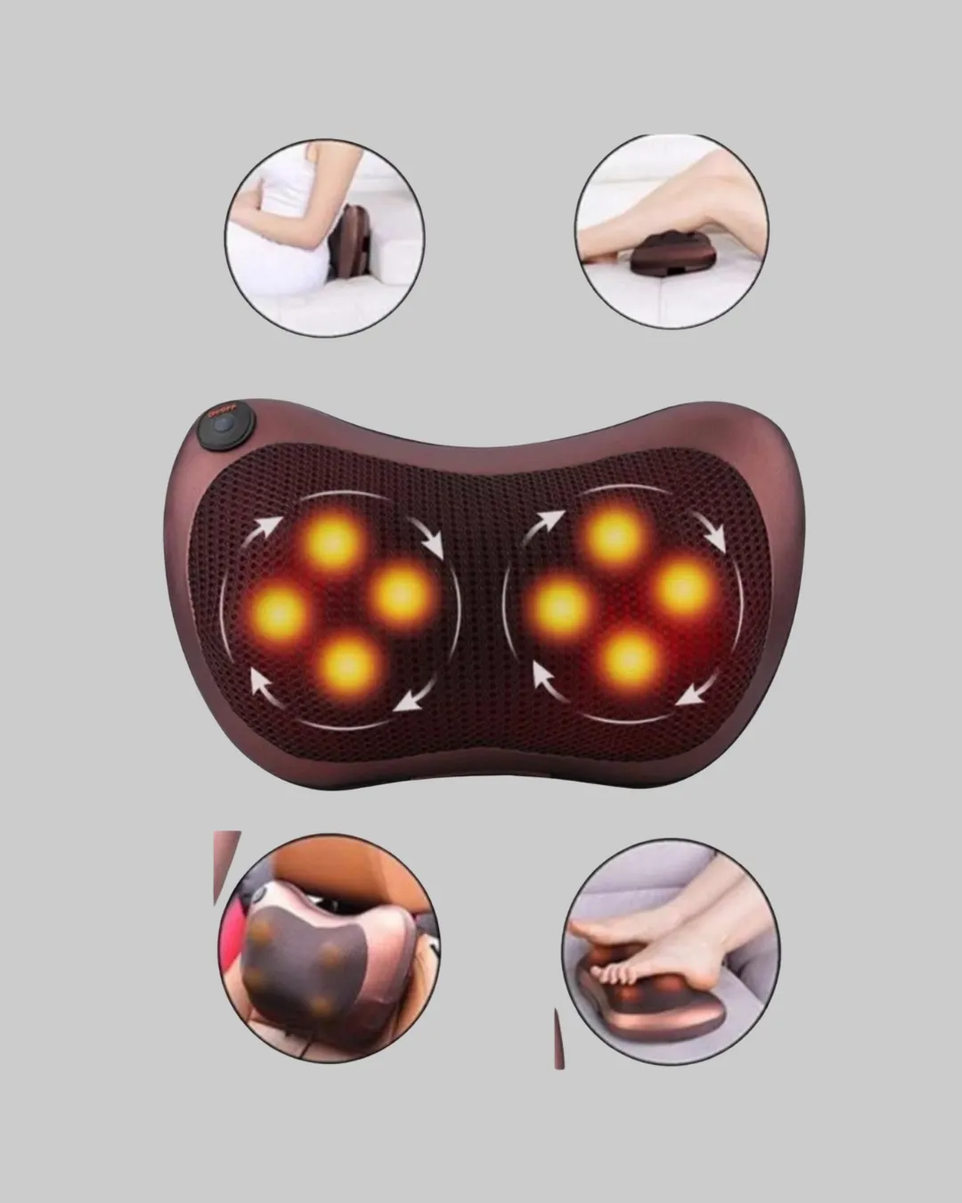 Çok Fonksiyonlu Boyun Bel Sırt Masaj Yastığı Araç İçi Uyumlu