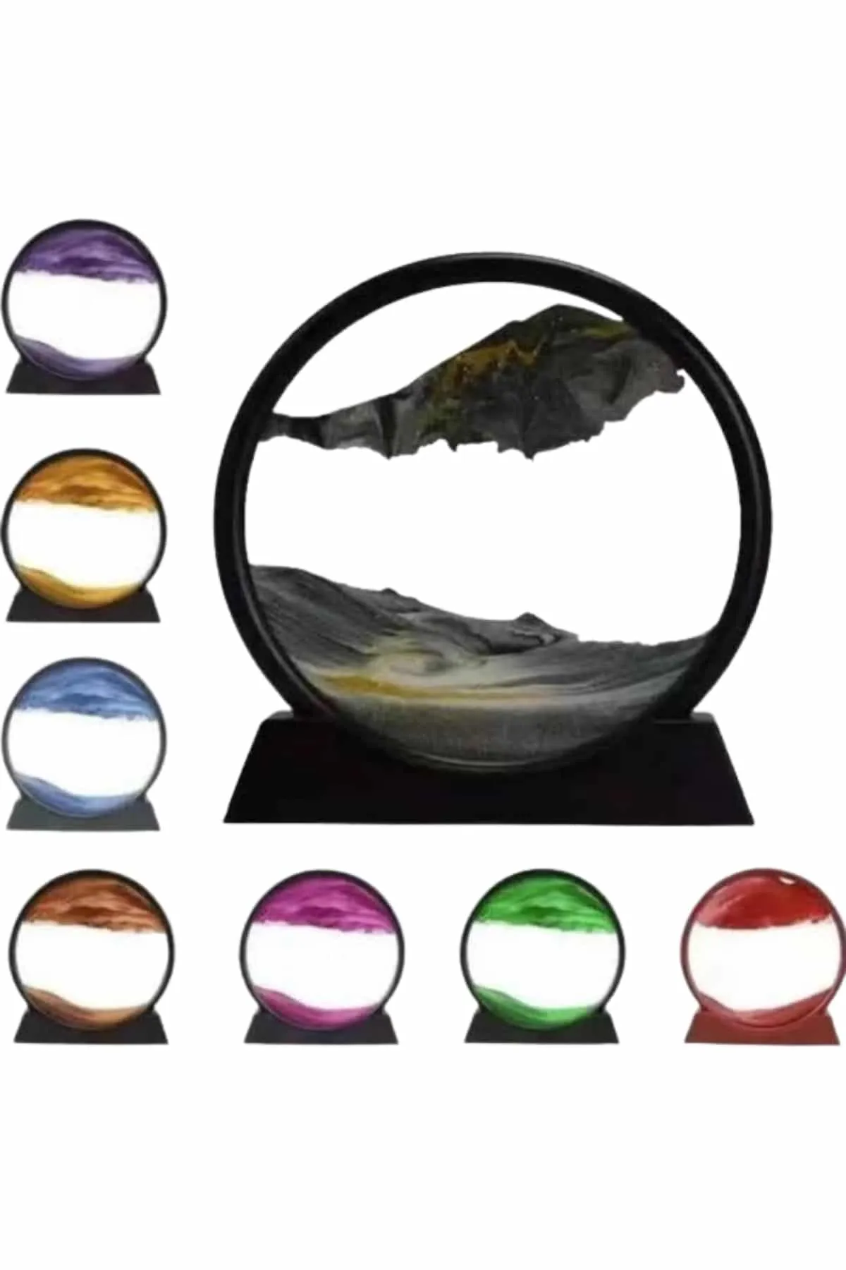 Dekoratif Sulu Kum Saati Ofis Masa Üstü Ev Yuvarlak Kum Saati