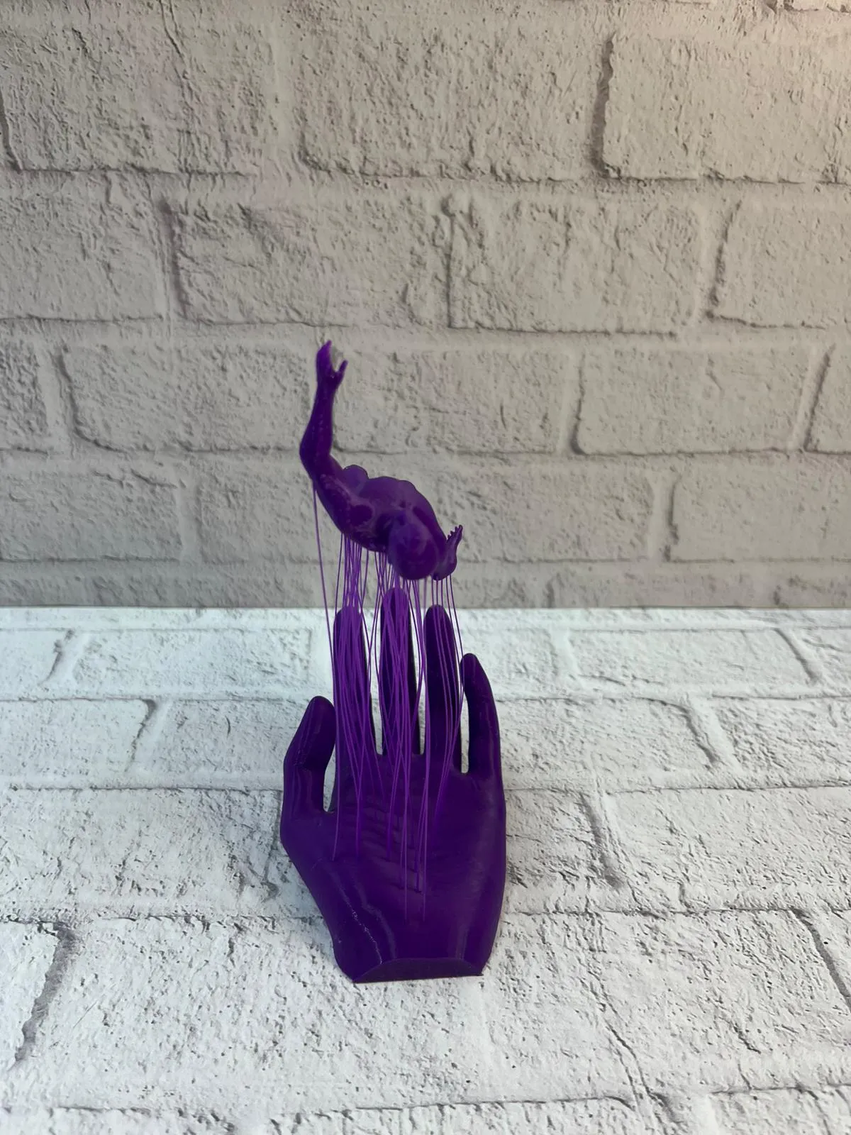 3D El Formlu İnsan Figürü Mor Özgün Sanat Biblosu 12x18 cm