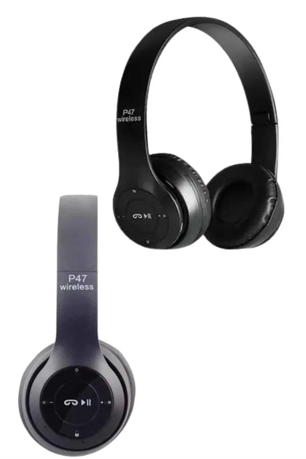 Bluetooth Kablosuz Kulaklık Siyah Wireless 5.0 Kulak Üstü Uzun Pil Ömrü