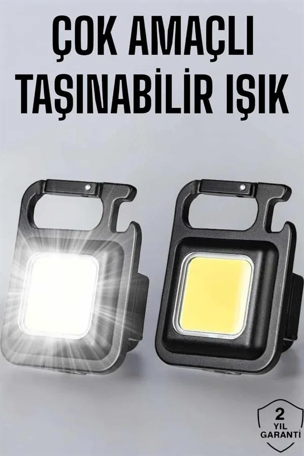 Anahtarlık Çok Amaçlı Mıknatıslı Taşınabilir Işık Led Şarjlı