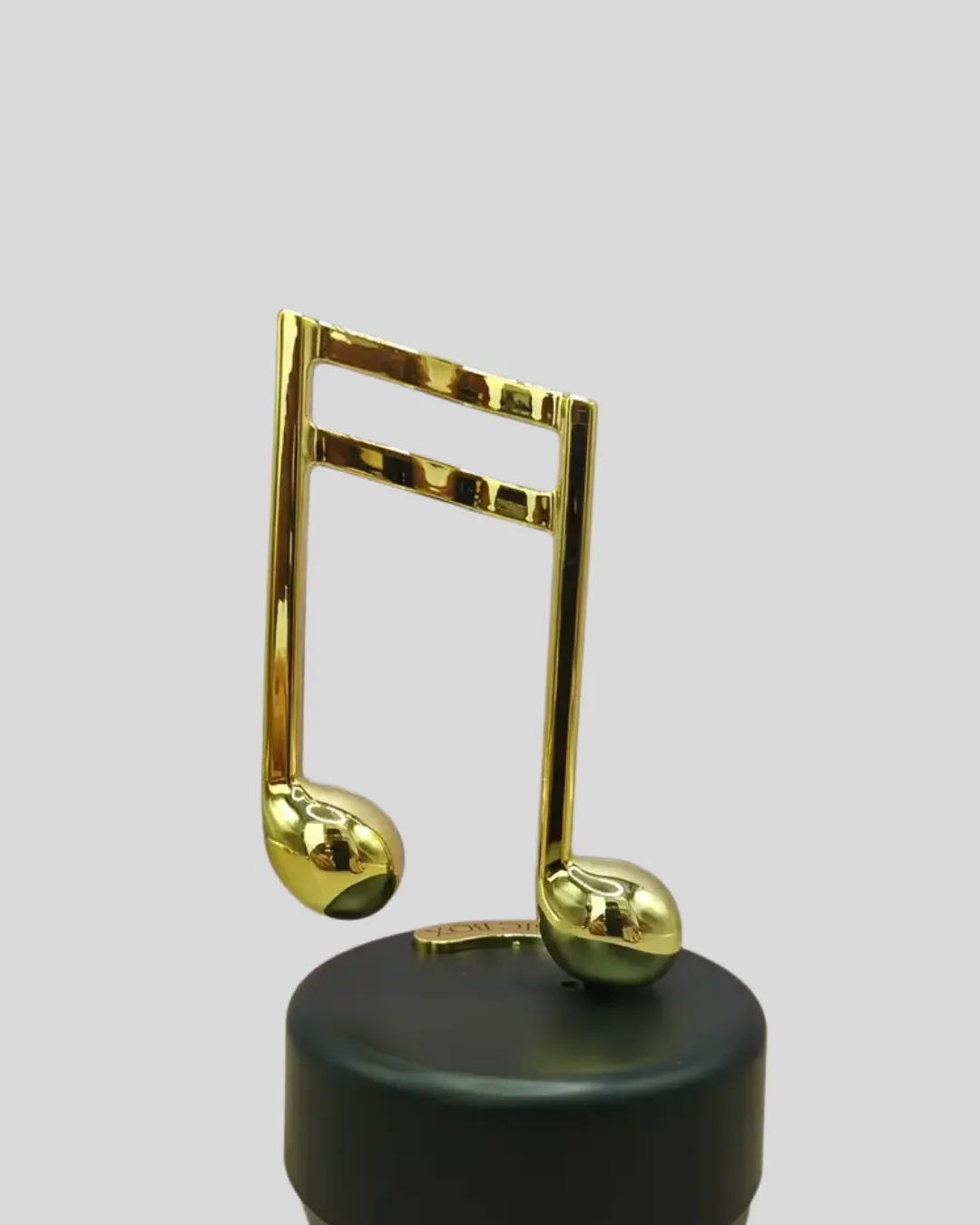 Altın Nota Figürlü Dönen Müzik Kutusu Dekoratif Music Box