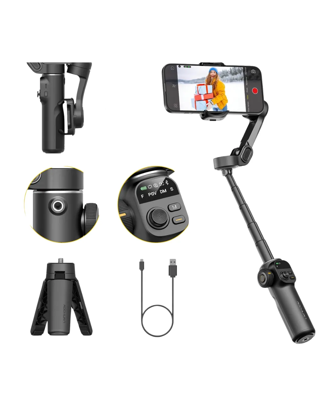 Profesyonel Telefon Video Sabitleyici Gimbal Stabilizer Vlog Aparatı