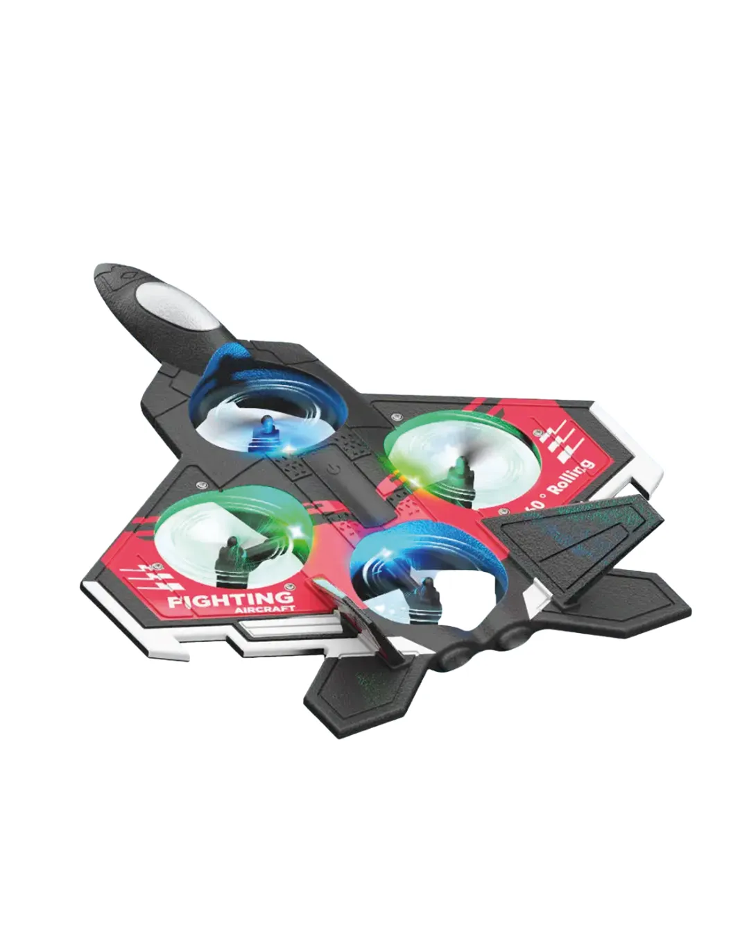 LED Işıklı Uzaktan Kumandalı Drone Fighter Jet Tasarımlı 360 Derece Dönebilen Oyuncak Uçak