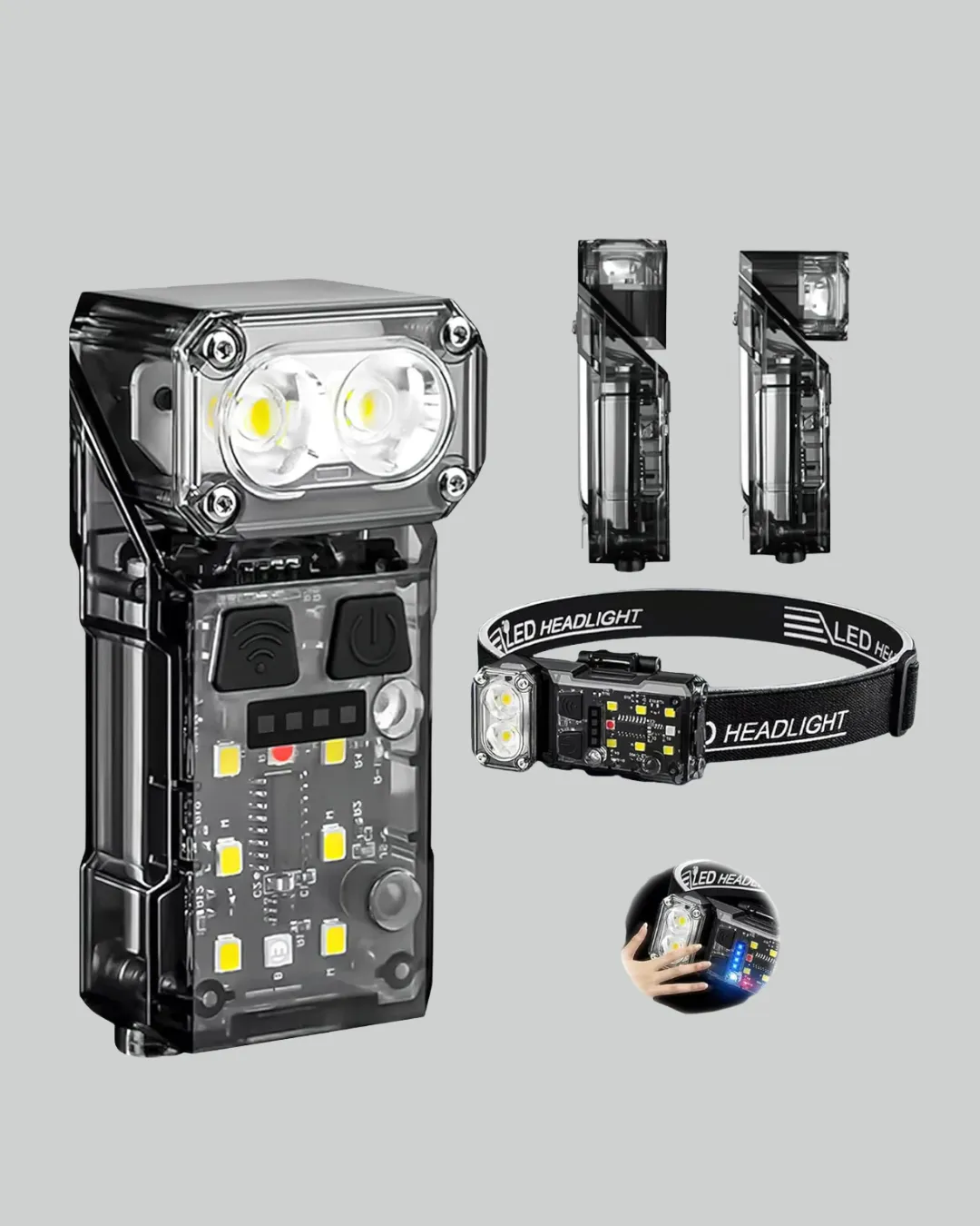 Kamp ve Outdoor İçin LED Far 10 Saat Pil Sensörlü Manyetik