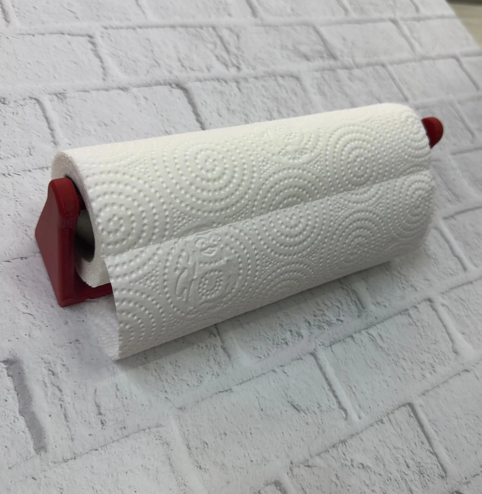 Dekoratif Kırmızı Kağıt Havlu Tutucu Duvar Askılı Model