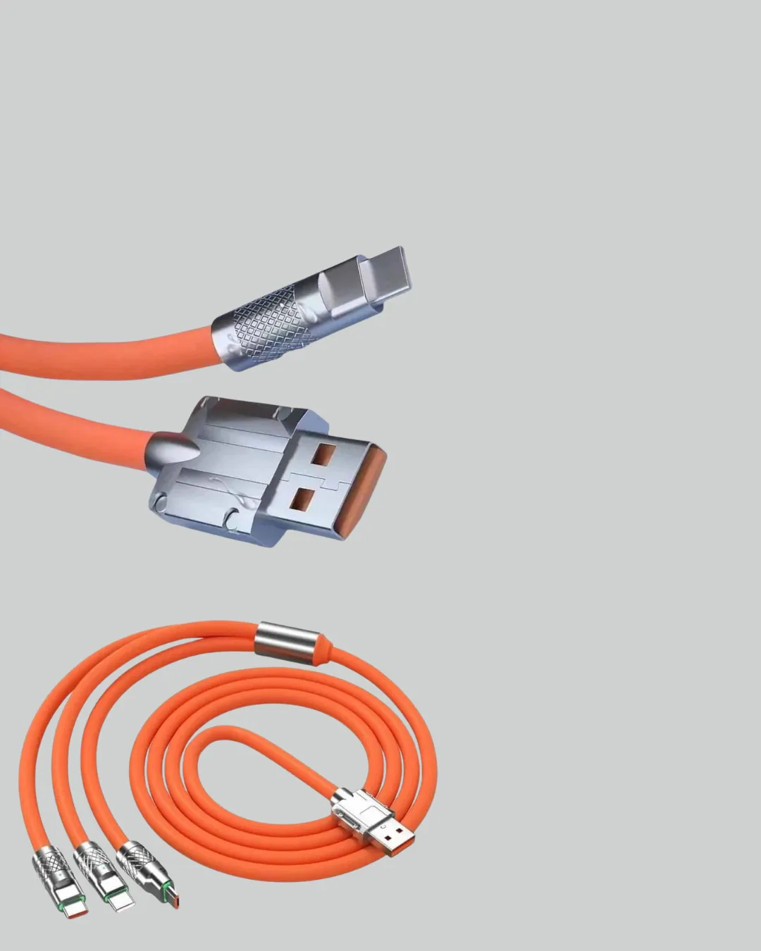 120 W Hızlı Çözüm Sunan 3'ü 1 USB Şarj Kablosu– Sağlam Gövde