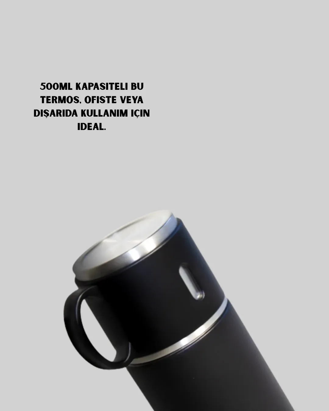 304 Çelik Termos Seti | 2 Bardaklı, 500 ml, Uzun Süre Isı Koruma