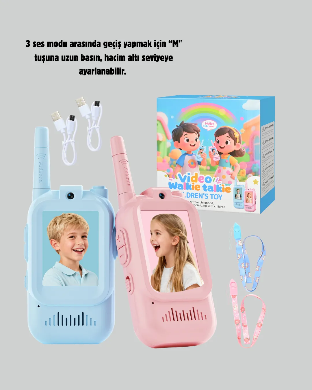 Ekranlı Walkie Talkie Oyuncağı Ses ve Görüntü Destekli