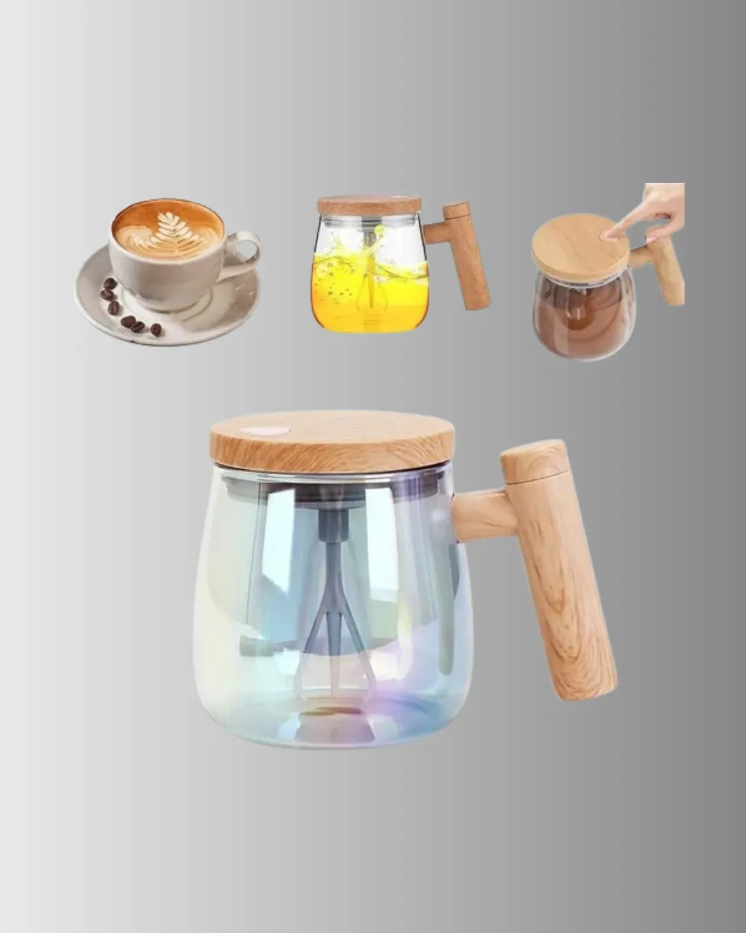 IP6 Su Geçirmez Şarjlı Kupa – 3D Karıştırma, Sabit Sıcaklık, 400 ml