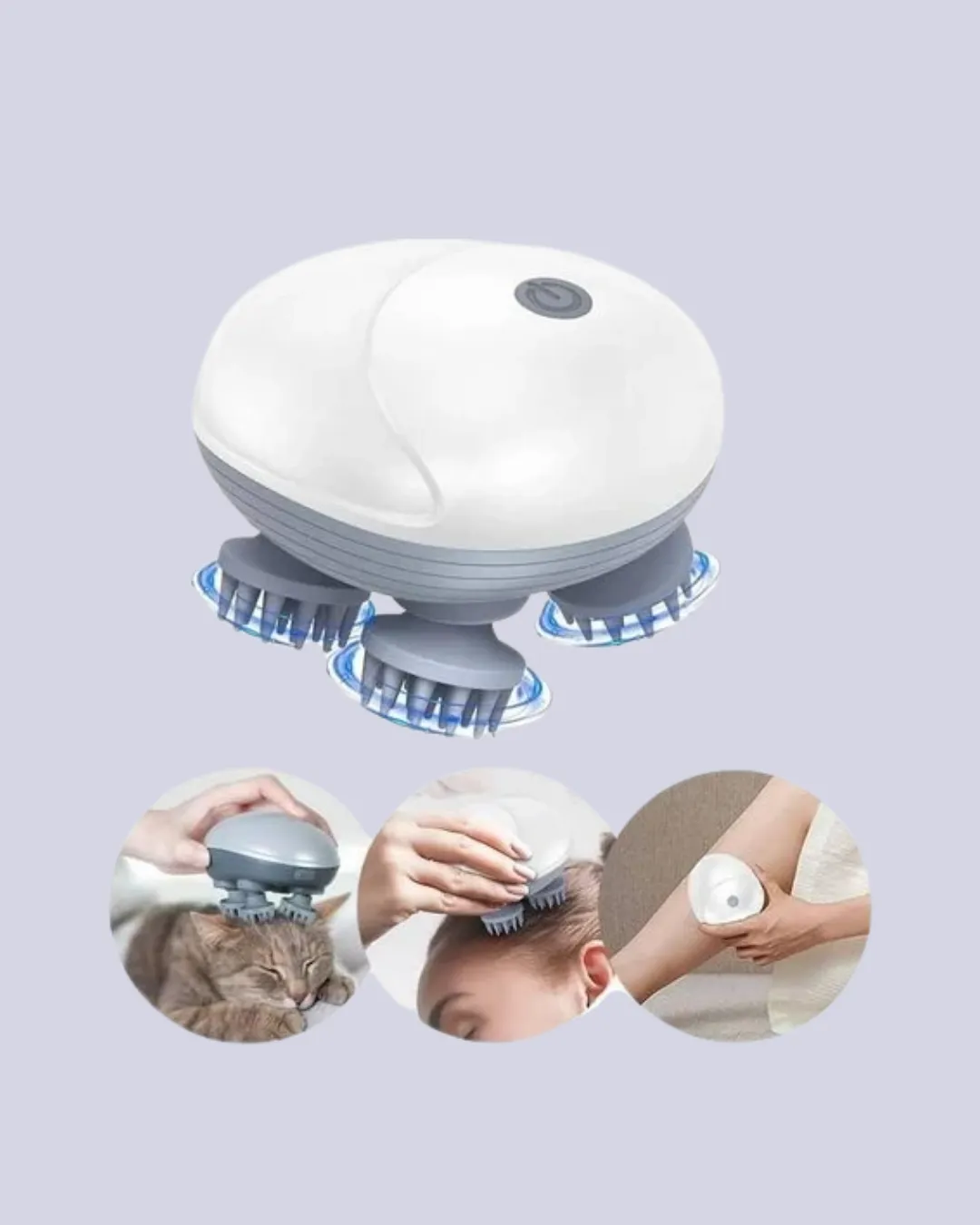 Kablosuz Kafa ve Vücut Masaj Aleti Taşınabilir Tasarım