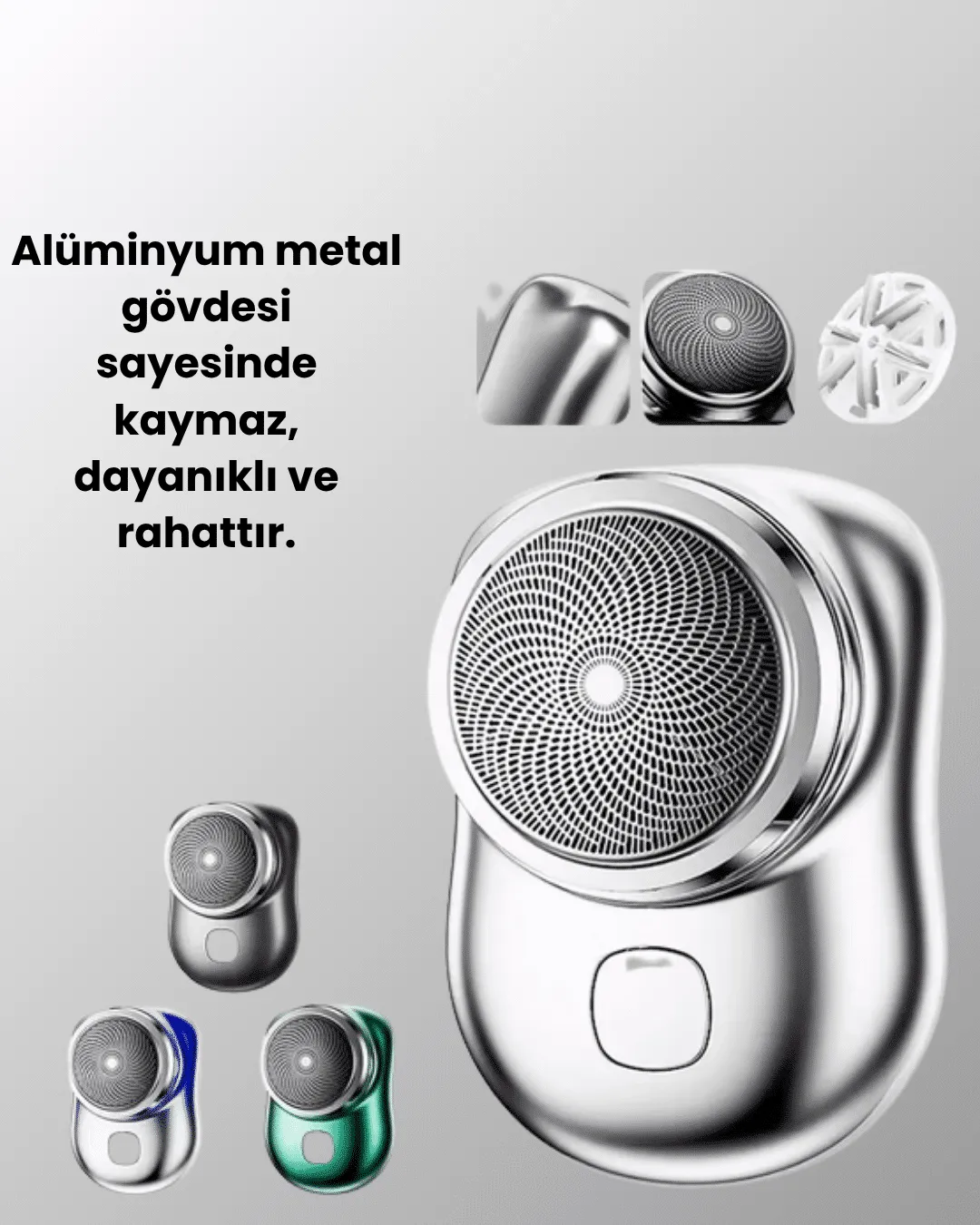 Mikro titreşim motorlu, düşük sesli, USB girişli tıraş makinesi