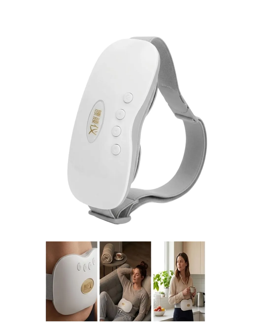 Kızılötesi Isıtmalı Titreşimli Kadın Bel ve Rahim Masaj Kemeri USB Şarjlı