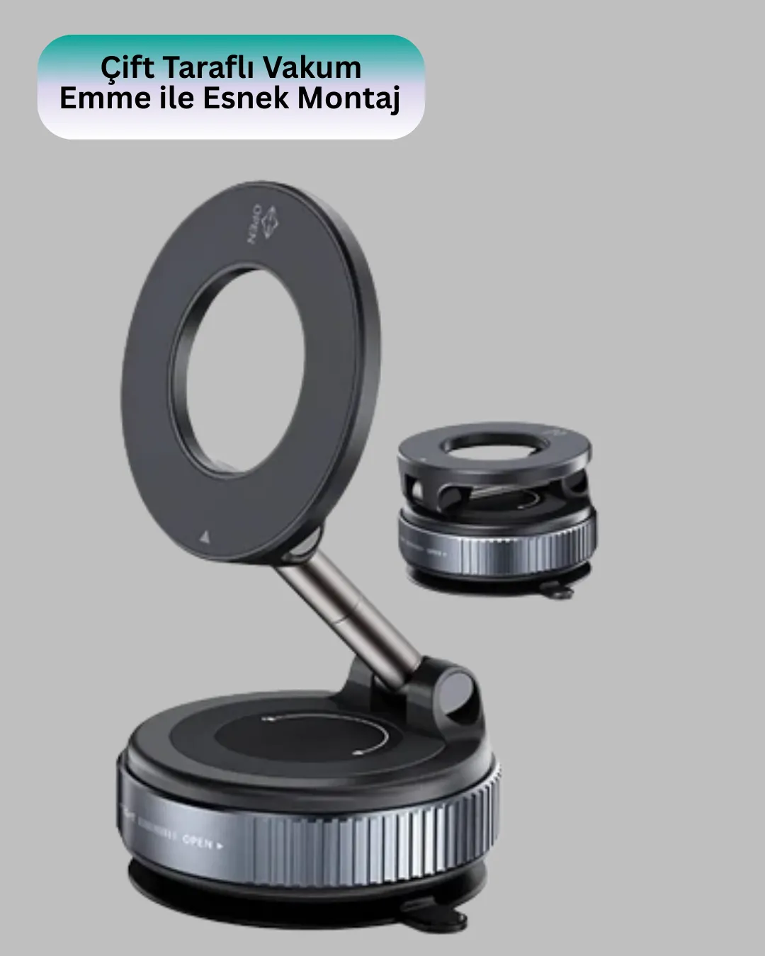 Alüminyum Gövdeli Manyetik Araç İçi Telefon Tutucu