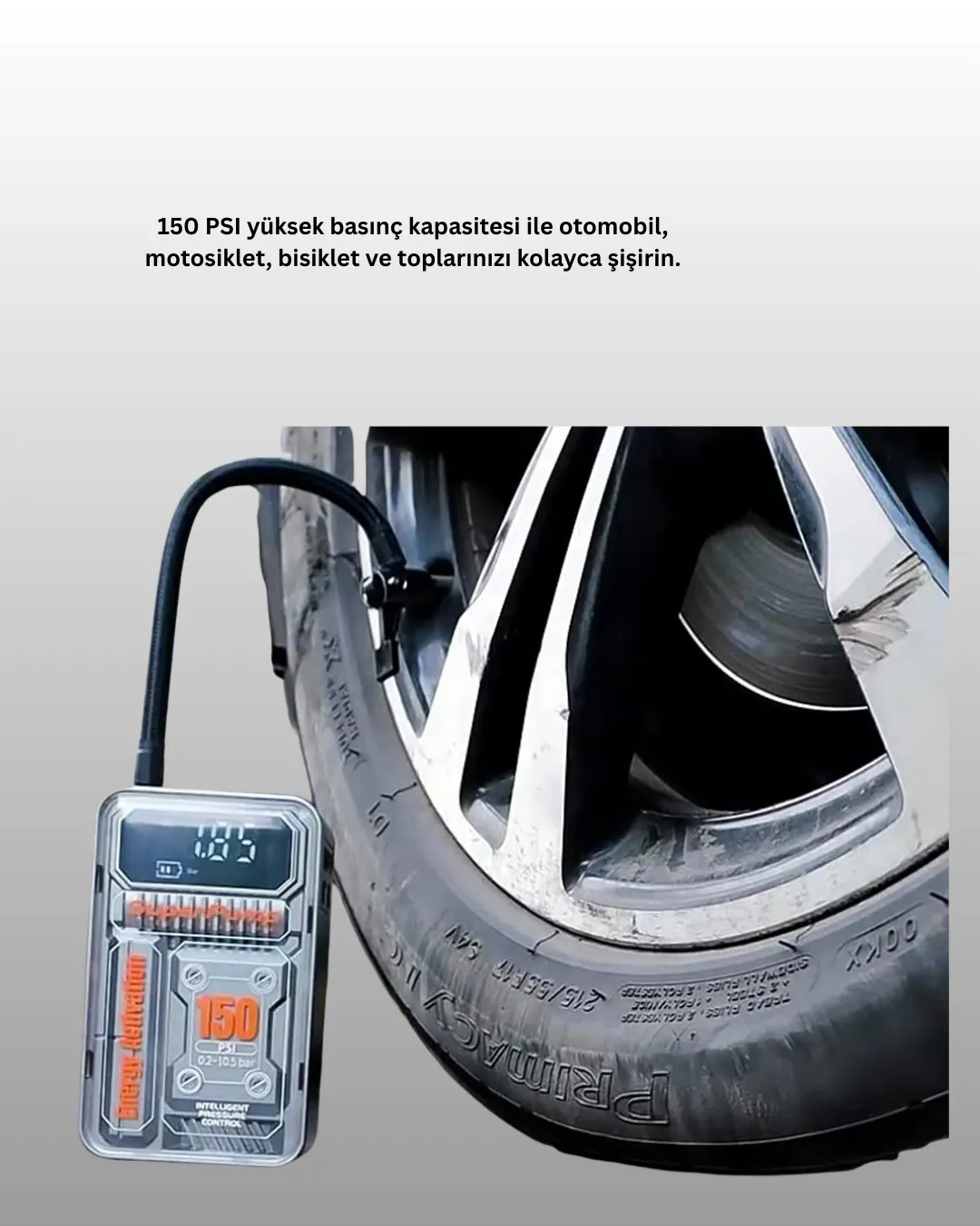 Çok Fonksiyonlu Araç, Bisiklet, Top Uyumlu Elektrikli Hava Pompası