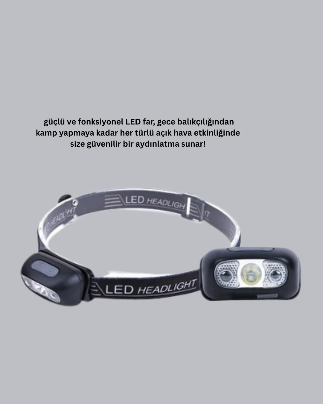 Şarjlı LED Kafa Feneri | 4 Modlu Akıllı Sensörlü Far | Su Geçirmez IPX5 Kamp ve Balıkçı Lambası